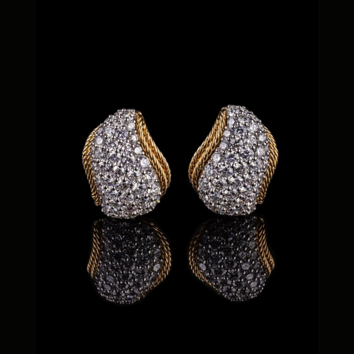Ginevra, Gold and diamond earrings